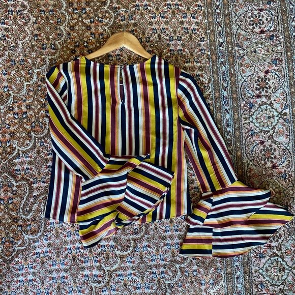 Bar III Women's Striped Crop Top Ruffle Size Small - Picture 4 of 9